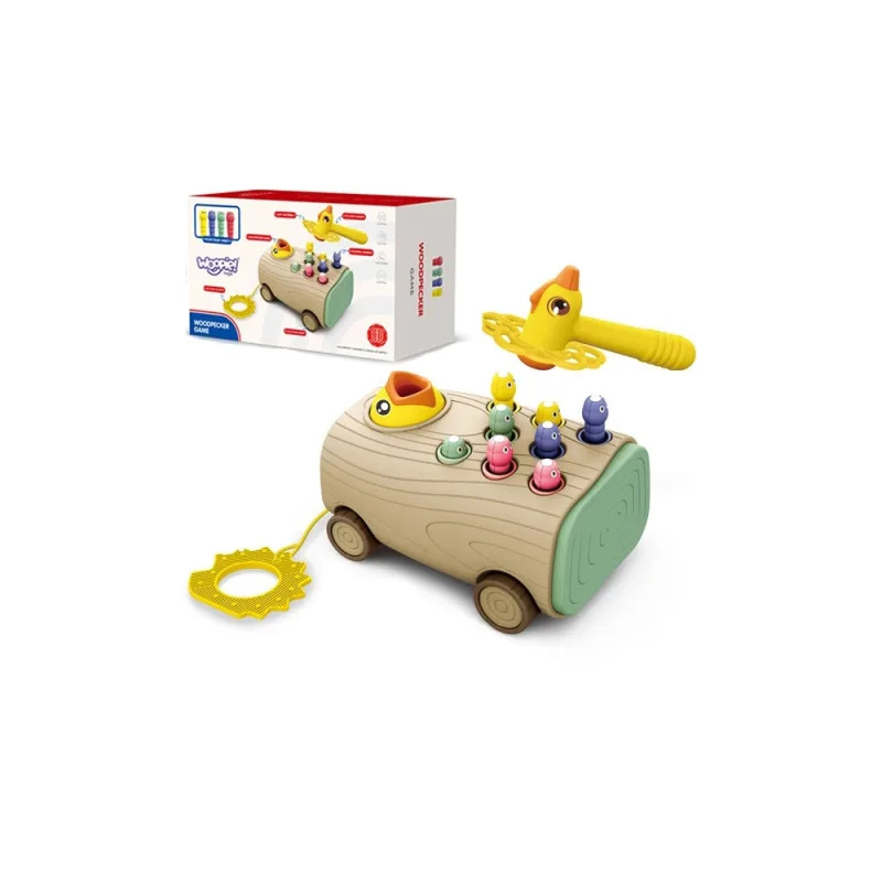 Traukiamas žaislas WOOPIE su arkadiniu žaidimu Woodpecker Bug Hammer 3-in-1 · 1