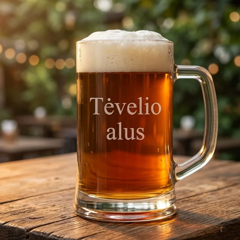 Graviruotas alaus bokalas „Tėvelio alus" – dovana tėčiui