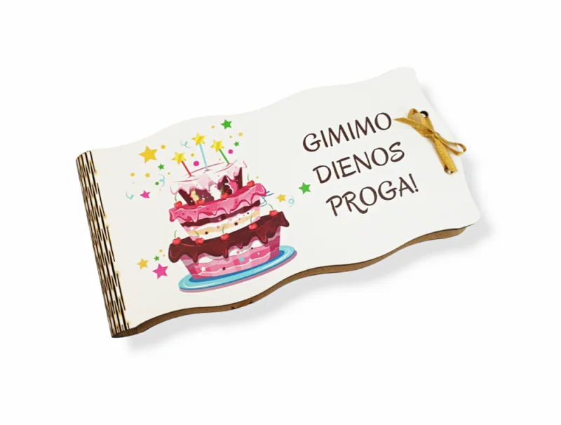 Baltas pinigų vokelis su spauda „Gimimo dienos proga“ V13