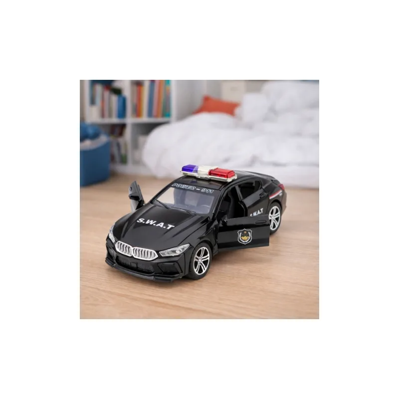 SWAT specialaus padalinio automobilis Atidaromos durys Žibintai Garsai Juodas · 3