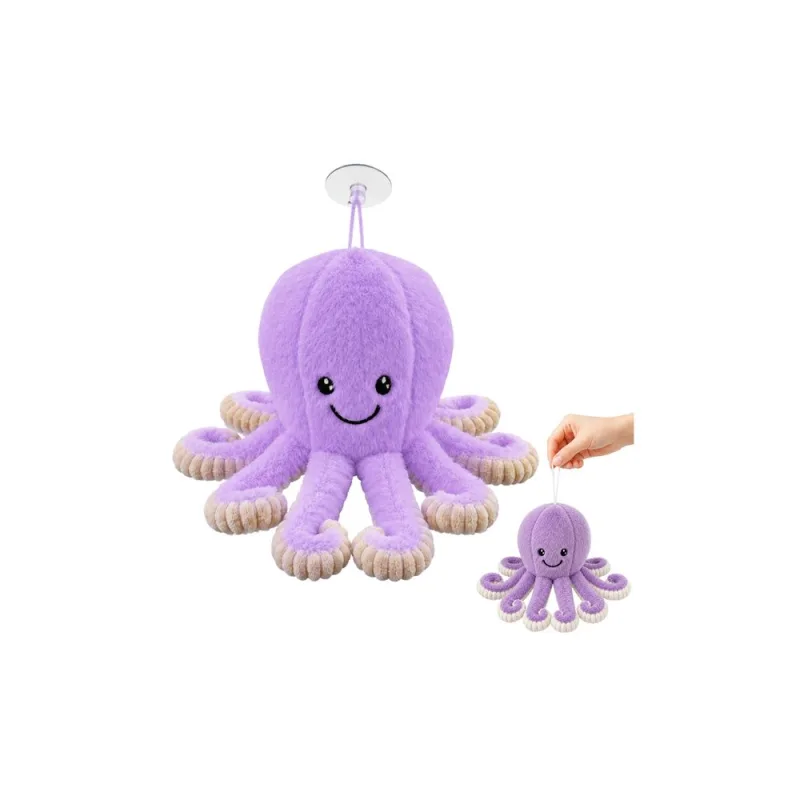Pliušinis aštuonkojis su siurbtuku 16 cm, violetinis · 1