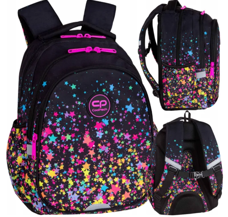 CoolPack mokyklinė kuprinė mergaitėms – Galaktikos žvaigždžių motyvas · 1