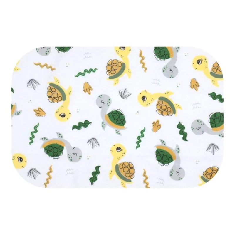 Sauskelnės - 27749 - FLANEL PRINT - EGA - Vėžlys - Geltonos / Žalios spalvos - dydis 70x80 cm · 1