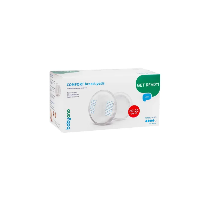 Įklotai į liemenėlę BabyOno Comfort 296, 70vnt · 2