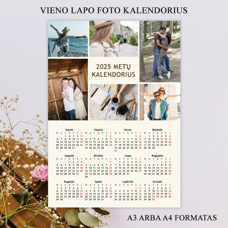 Vieno lapo foto kalendorius (VLK-18)
