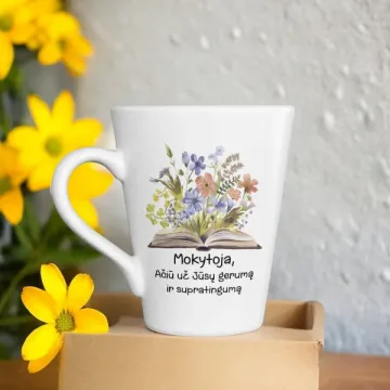 Latte puodelis „Mokytoja, ačiū už jūsų gerumą ir supratingumą“ (300ml)