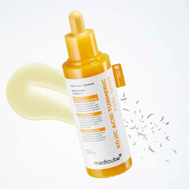 medicube Kojic Acid Turmeric Peel Shot – šviesinantis šveičiamasis veido serumas, 80 ml. · 2