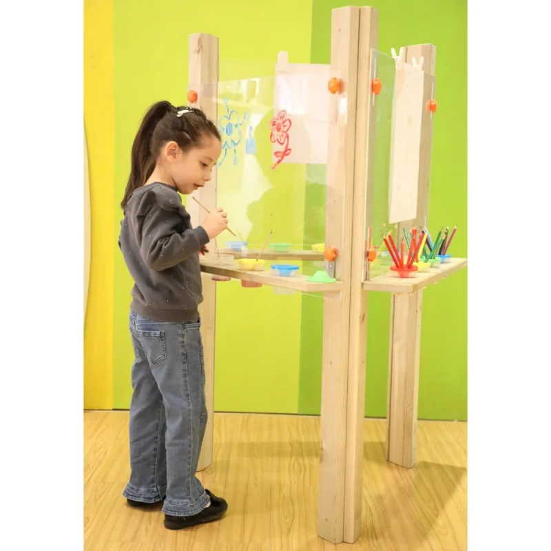 Skaidrus akrilinis molbertas XXL CLASSIC WORLD EDU meno centras, 3in1 · 1