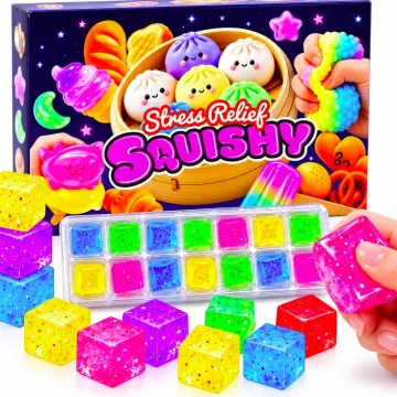 Minkštų žaisliukų advento kalendorius – 24 „Squishy“ staigmenos