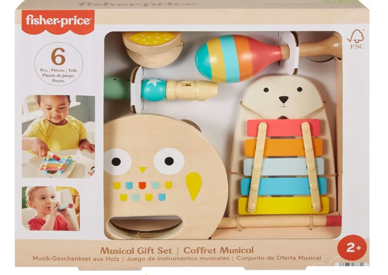 FISHER PRICE medinių muzikos žaislų rinkinys · 1