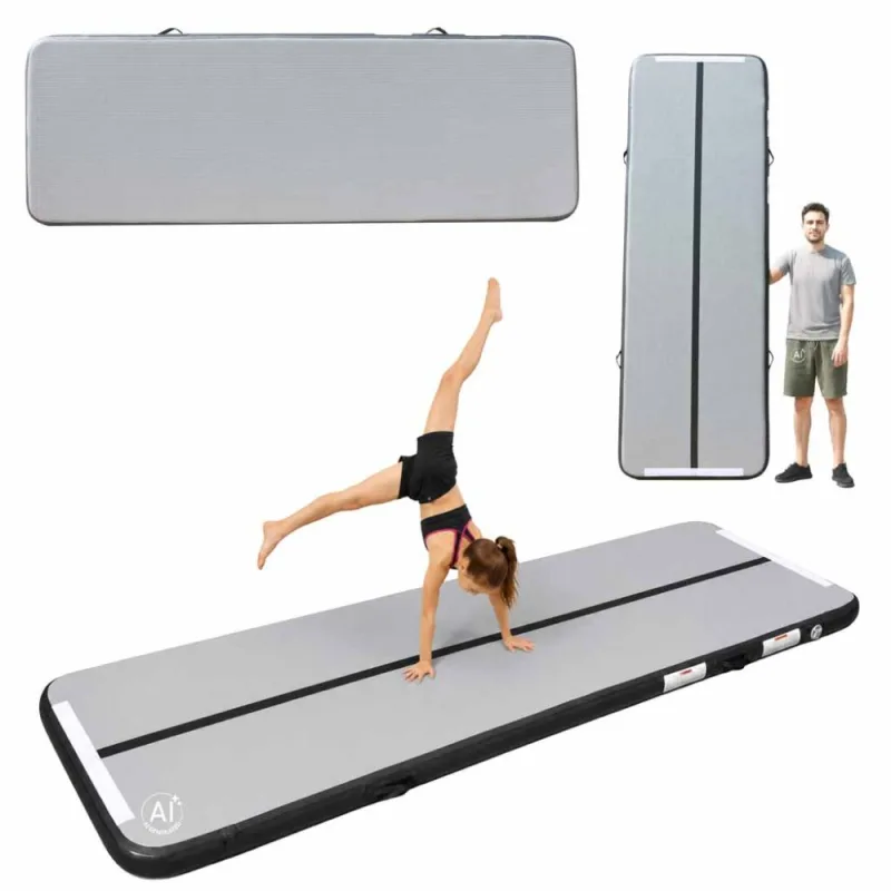 Gimnastikos kilimėlis Air Track su elektrine pompa 300x100x10cm, pilkas · 1