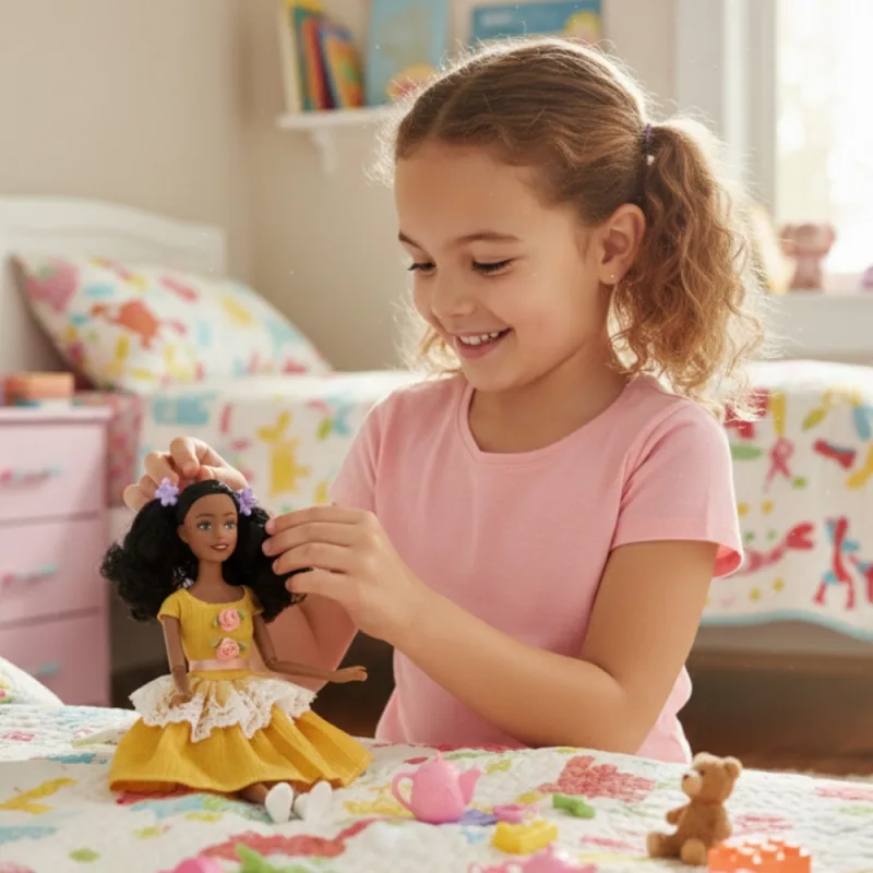 Lėlė Emi 32 cm WOOPIE ROYAL Madinga apranga ir gražūs juodi plaukai · 2
