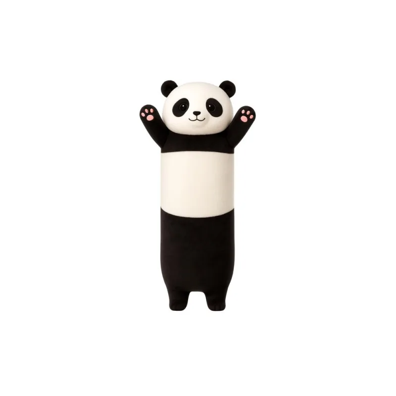 Pliušinis talismanas Panda pagalvė pailgas ritinėlis baltas juodas 70 cm · 1