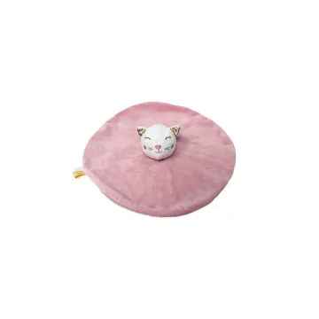 Žaislinė antklodė - 93348 - MILUŚ - KITTENS - PINK su gėlėmis - dydis 25 cm