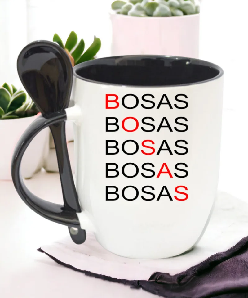 Puodelis su šaukšteliu „BOSAS“