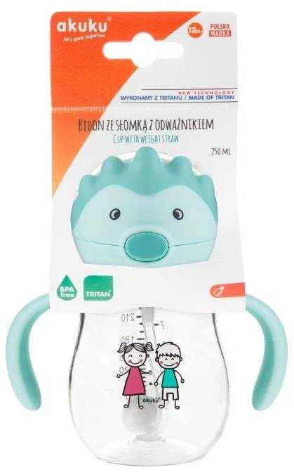 Akuku neišsiliejantis mokomasis puodelis 250 ml su svareliu ir dviem rankenėlėmis, A0033 · 3