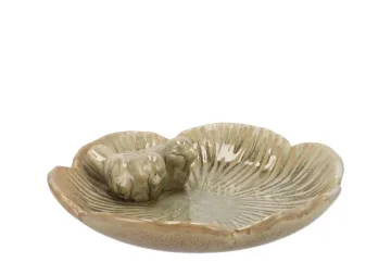Žalia lėkštė Sifan su paukščiukais — 26x26x7cm