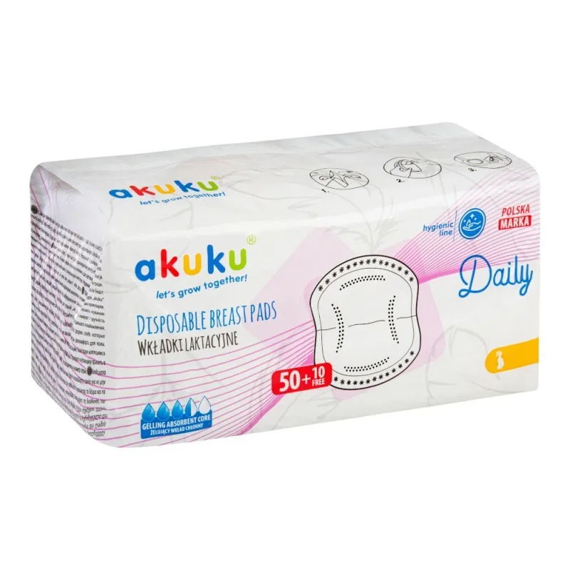 Akuku vienkartiniai įklotai į liemenėlę Daily, 60 vnt. A0160 · 2