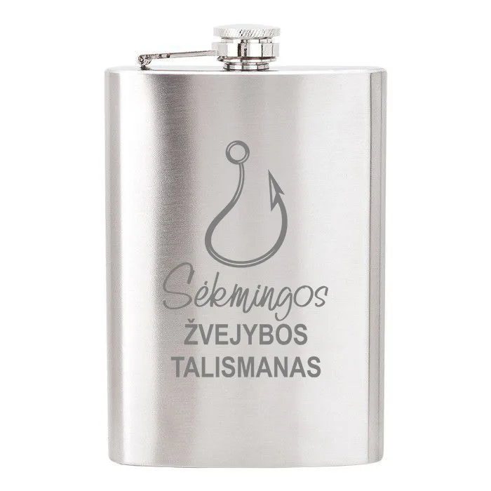 Metalinė gertuvė (fleškutė) „Sėkmingos žvejybos talismanas“