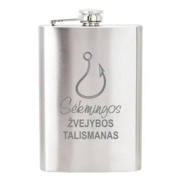 Metalinė gertuvė (fleškutė) „Sėkmingos žvejybos talismanas“