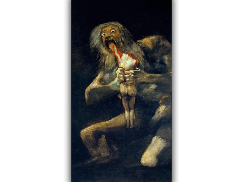 Reprodukcija „Saturnas ryja savo sūnų“, Francisco de Goya, (1819)