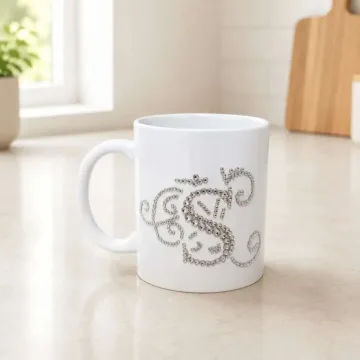 Personalizuotas puodelis su kristalų dekoru S