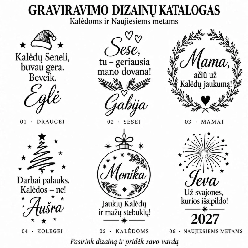Graviruota šampano taurė „Mama, ačiū už Kalėdų jaukumą!“ · 3