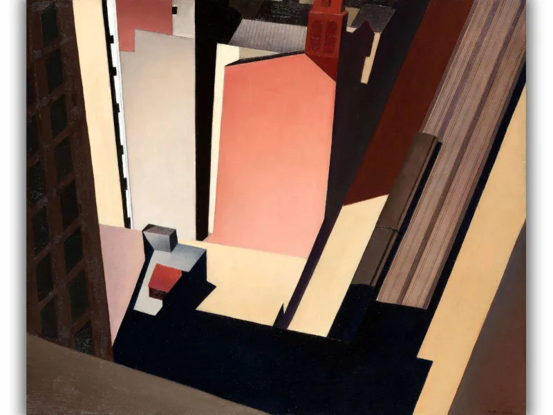 Reprodukcija „Bažnyčios gatvė“, Charles Sheeler (1920)