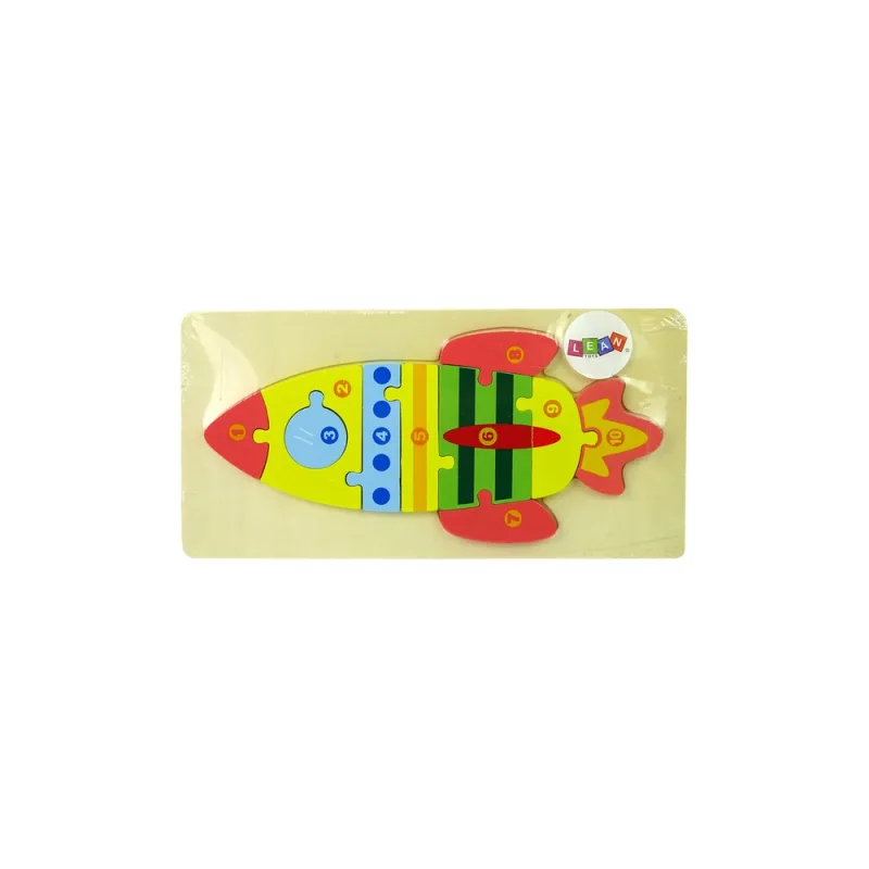 Medinių dėlionių rinkinys "Rocket Numbers · 1